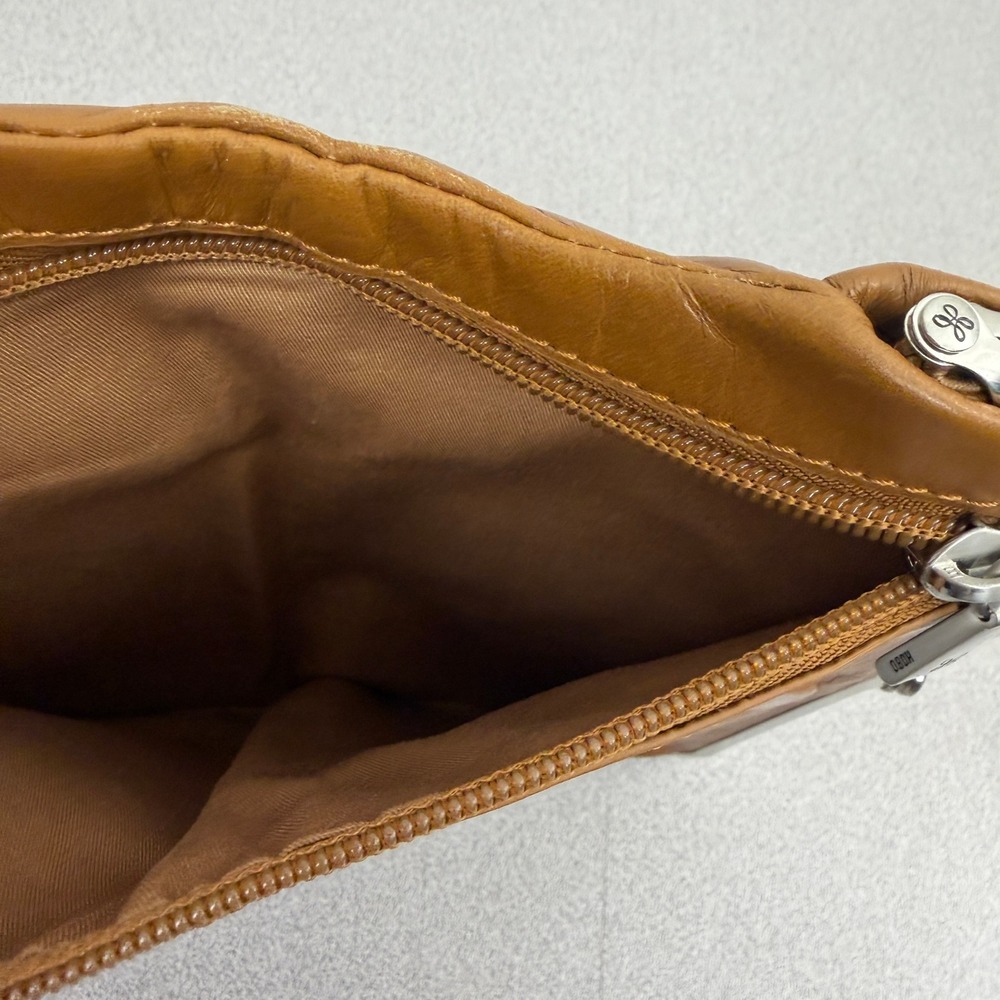 Hobo Lauren Wallet Womens OS Tan Brown Leather Double Frame Silver Clutch Cards - Picture 7 of 9